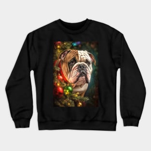 English Bulldog Christmas Holiday Card, Stickers Crewneck Sweatshirt